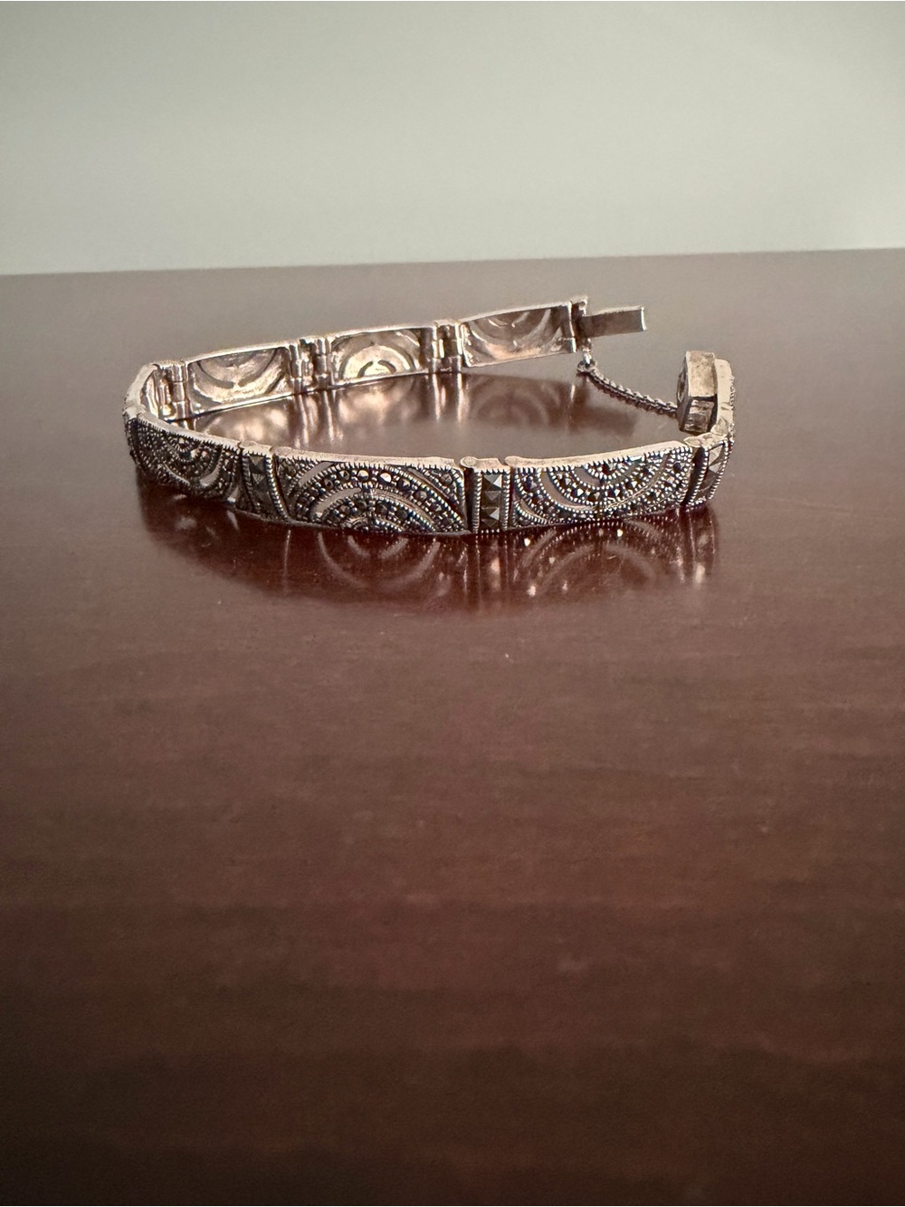 Judith Jack Sterling Silver Marcasite Link Bracelet